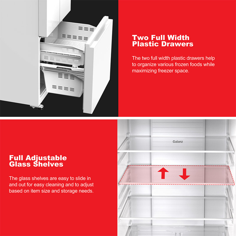 Galanz 30" 16 Cubic Feet French Door Refrigerator & Reviews Wayfair